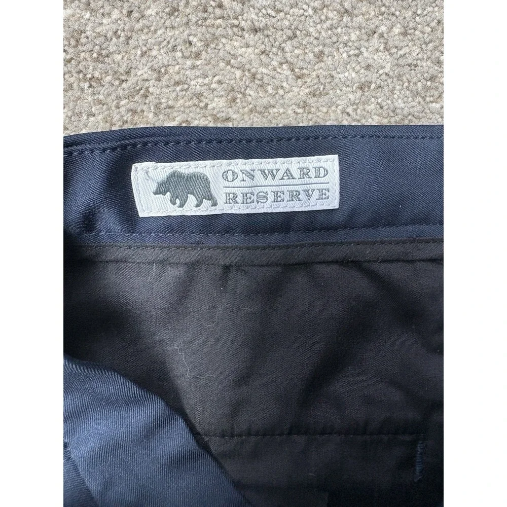 Onward Reserve Shorts Mens Size 36 Flat Front Performance Chino Golf Navy Blue